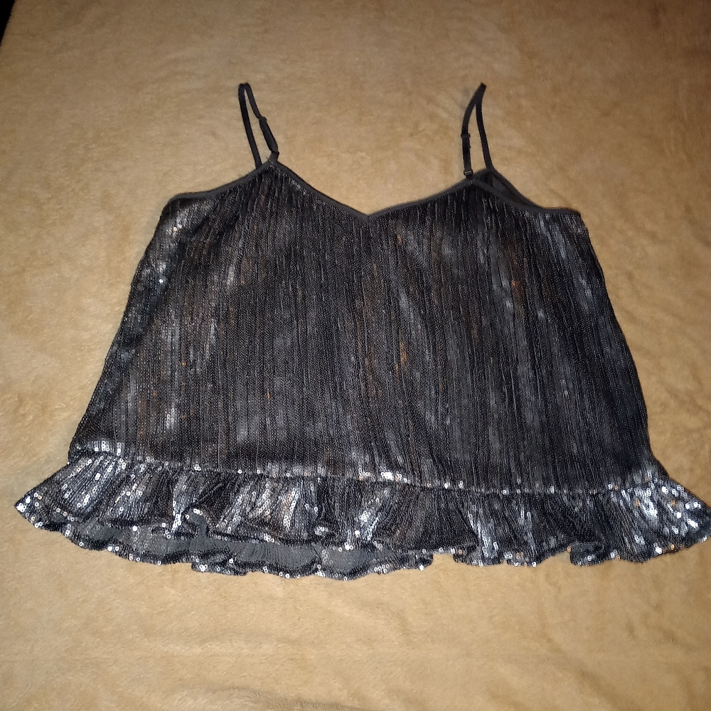 NWT Anthropologie Amelie Beaded Cami Size 6 Silver - Picture 4 of 9